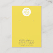 Simple logo yellow jewelry earring display business card (Front)