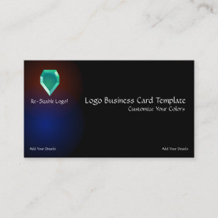 Simple Logos - Red Blue Glass Jewel Logo Business Card