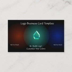 Simple Logos - Teal Glass Jewel Business Card
