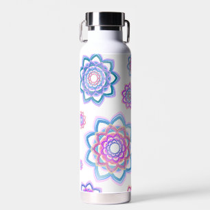 Simple Lotus Colorful Abstract Modern Pink Pastel Water Bottle