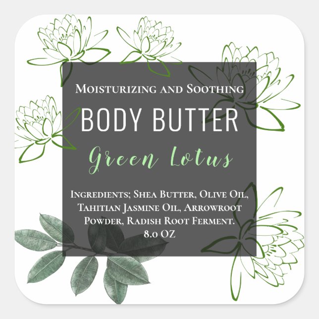 Simple Lotus Flower Product Sticker | Label (Front)