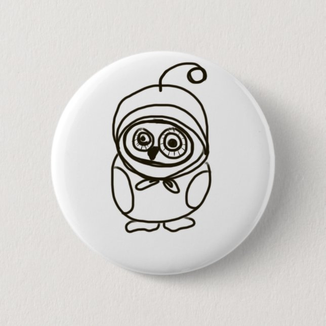 simple lovable owl pinback button (Front)