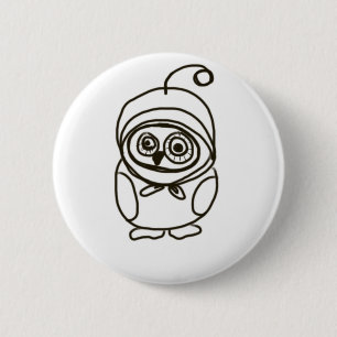 simple lovable owl pinback button