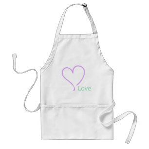 Simple Love and Heart Adult Apron