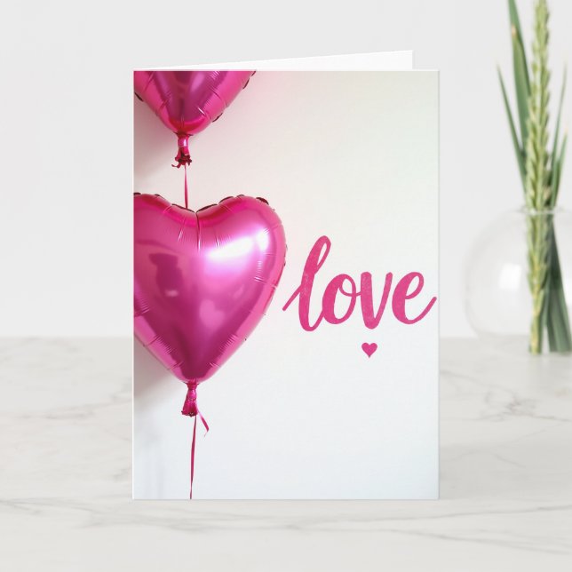 Simple Love Balloons Card (Front)