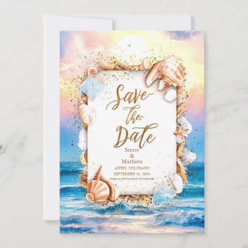 Simple Love Beach Wedding Save The Date