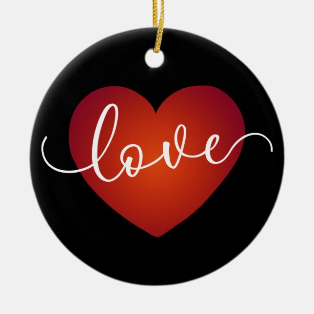 Simple Love Calligraphy Valentine | Ornament (Front)
