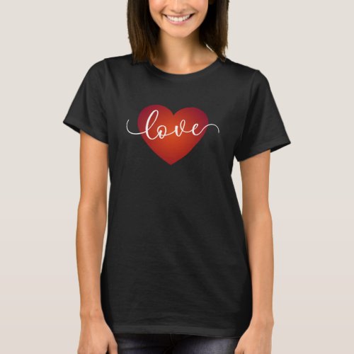 Simple Love Calligraphy Valentine  T_Shirt