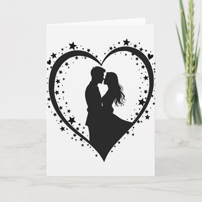 Simple Love Couple Heart Card (Front)