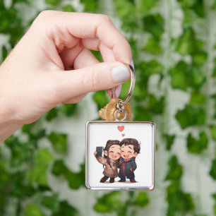 Simple Love Couple Keychain – Romantic Gift