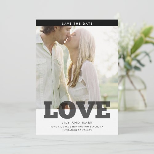 Simple Love Couple Photo Wedding Save The Date