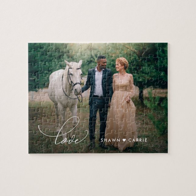 Simple Love Editable Color Custom Photo Puzzle (Horizontal)