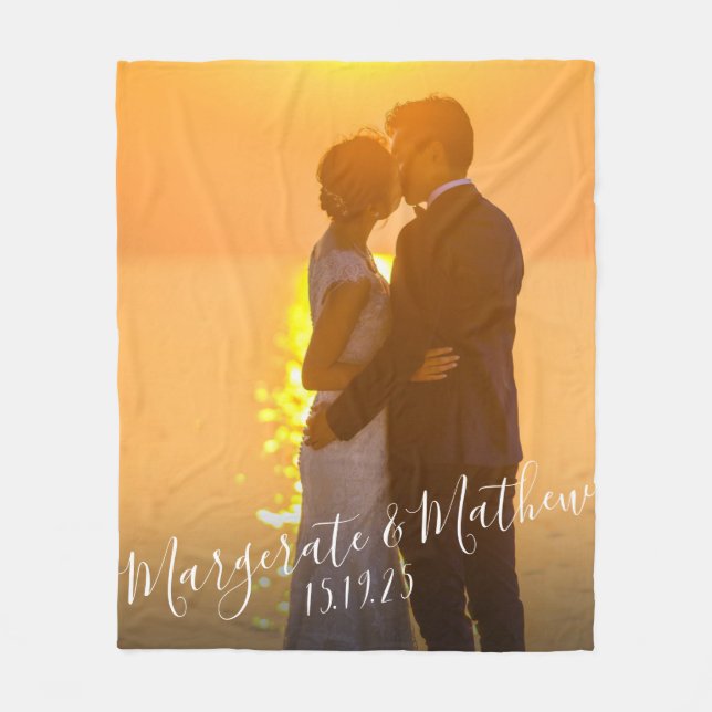 Simple Love Editable Color Personalized Blanket (Front)