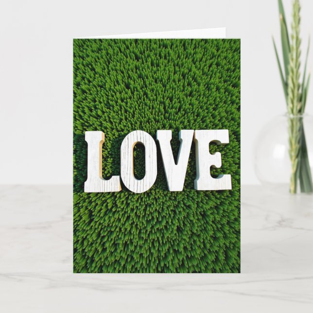 Simple Love Green Texture Card (Front)