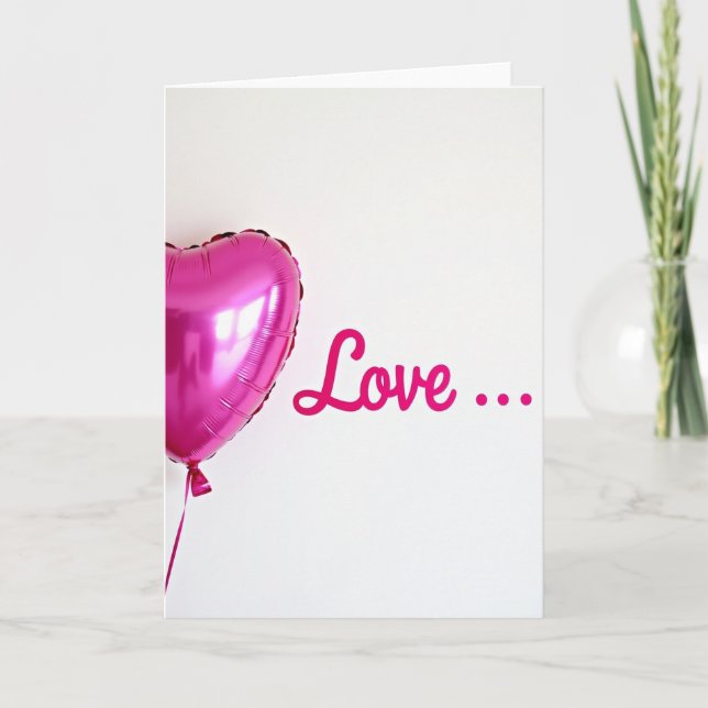 Simple Love Heart Balloon Card (Front)