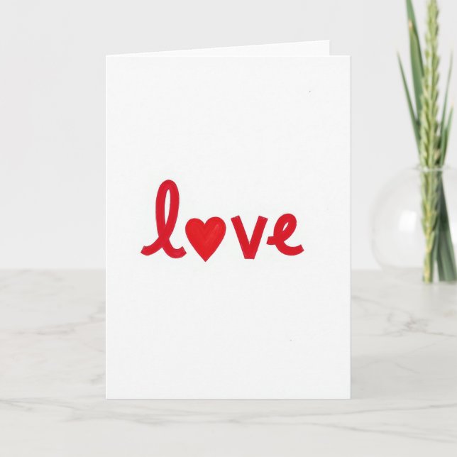 Simple Love Heart Brush Card (Front)