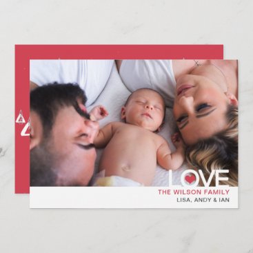 Simple Love Heart Cute Photo Valentines Day Holiday Card