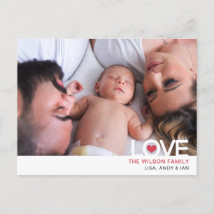 Simple Love Heart Cute Photo Valentines Day  Postcard