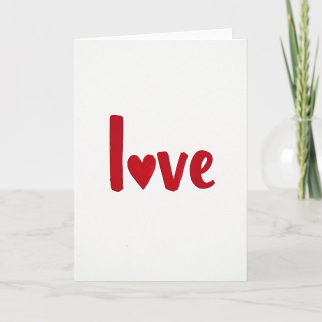 Simple Love Heart Glossy Paint Card (Front)