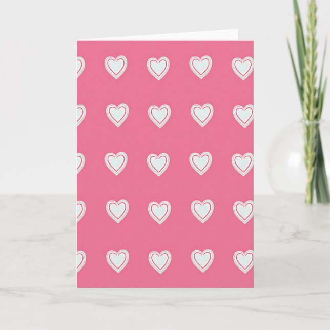 Simple Love Heart Pattern Card (Front)