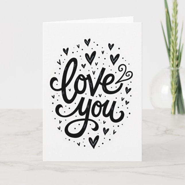 Simple Love Heart Sketch Card (Front)