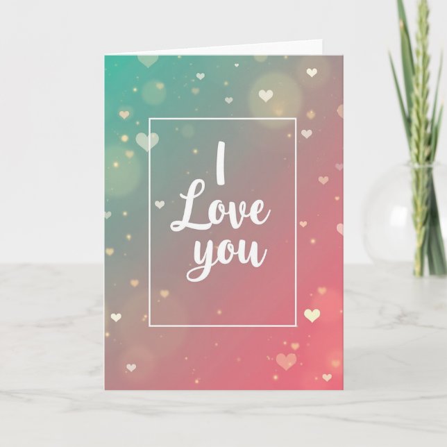 Simple Love Hearts Pattern Card (Front)