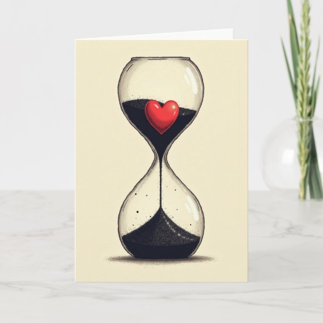 Simple Love Hourglass Card (Front)