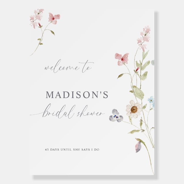 Simple Love in Bloom Bridal Shower Welcome Sign (Front)