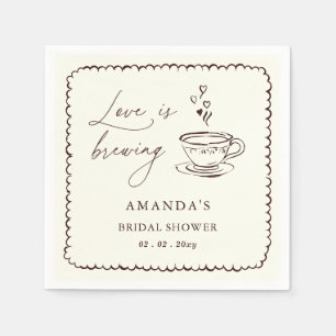 Simple Love is Brewing Coffee Bridal Shower Napkins