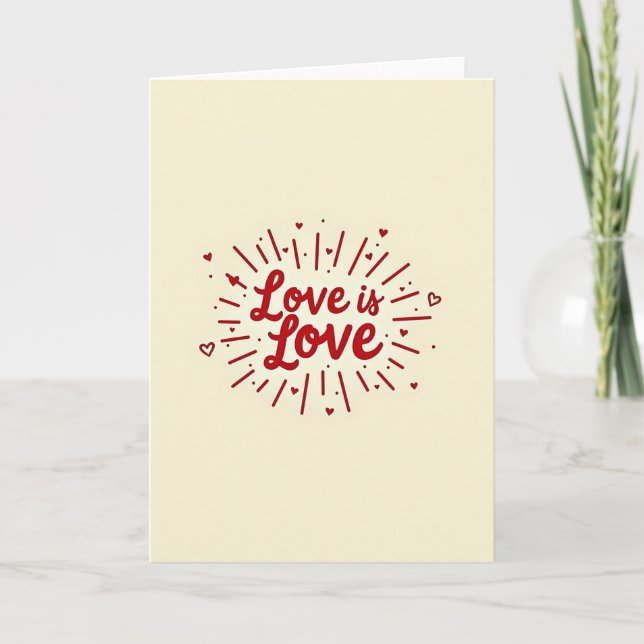 Simple Love Is Love Heart Burst Card (Front)