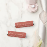 Simple Love is Sweet Terracotta Script Wedding Breath Savers® Mints<br><div class="desc">Stylish wedding or engagement party favor mints with "love is sweet" in white modern calligraphy font on a earthy terracotta background. Personalize with names and wedding date.</div>