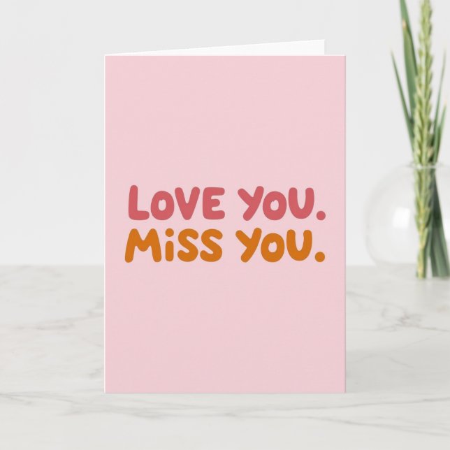 Simple Love Miss You Text Card (Front)