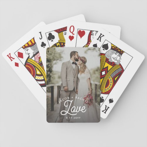 Simple LOVE Overlay Full_photo Wedding Newlyweds Poker Cards