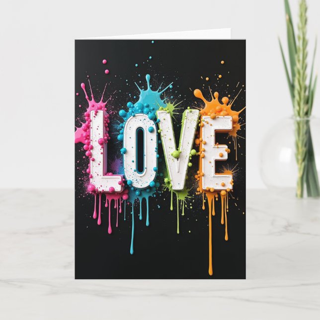 Simple Love Paint Splatter Card (Front)