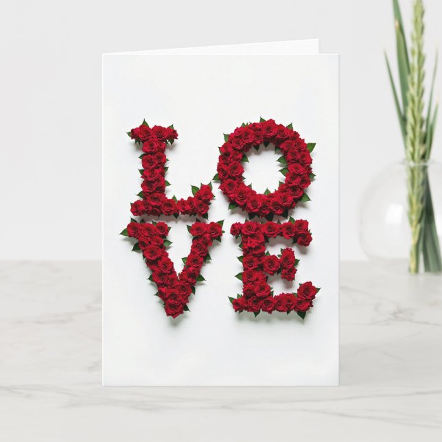 Simple Love Roses Card (Front)