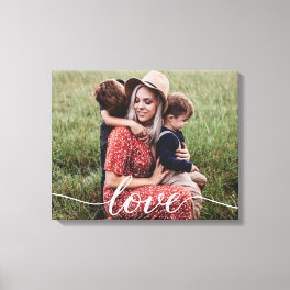 Simple Love Script Personalized Photo Canvas Print