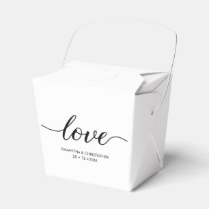 Simple Love Script Wedding custom Chic Favor Boxes
