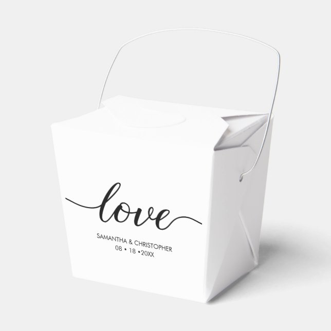 Simple Love Script Wedding custom Chic Favor Boxes (Front Side)
