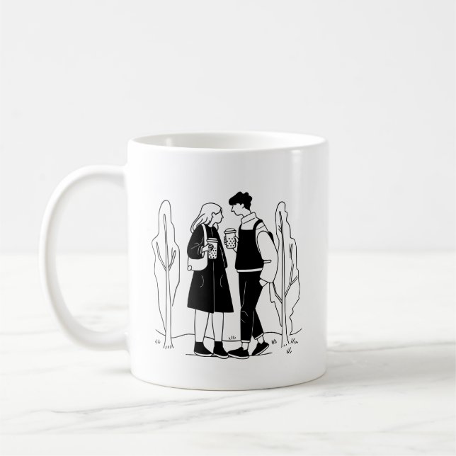 Simple Love Simplicity Coffee Couple Beautiful Coffee Mug (Left)