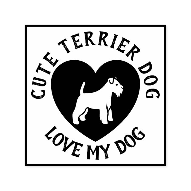 Simple Love Terrier Dog Self-inking Stamp