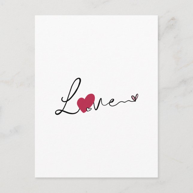 Simple Love Valentine's Day Post Card (Front)