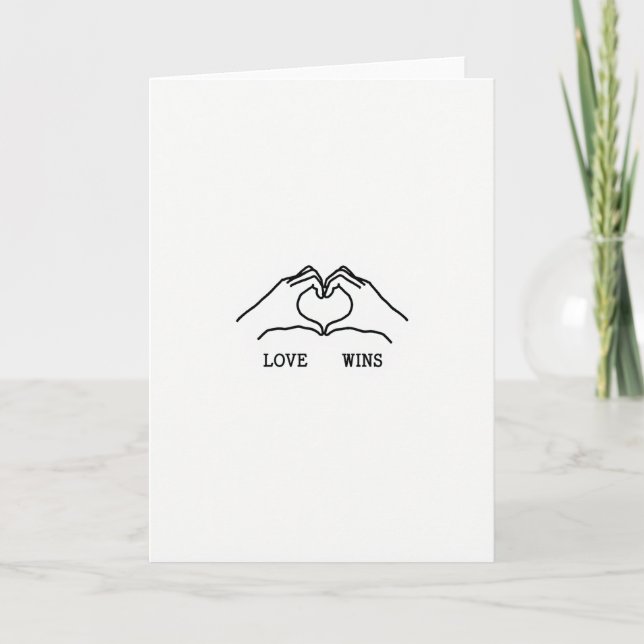 Simple Love Wins Heart Card (Front)
