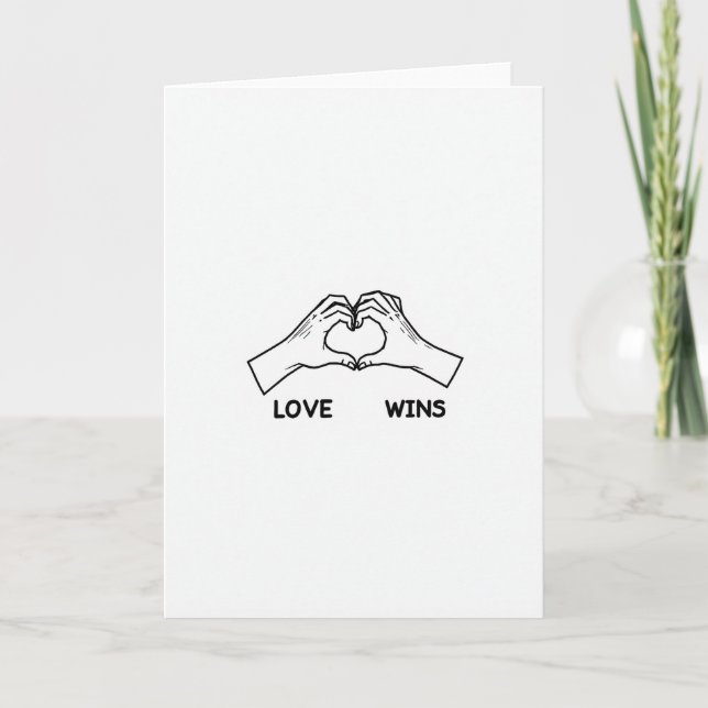 Simple Love Wins Heart Hands Card (Front)