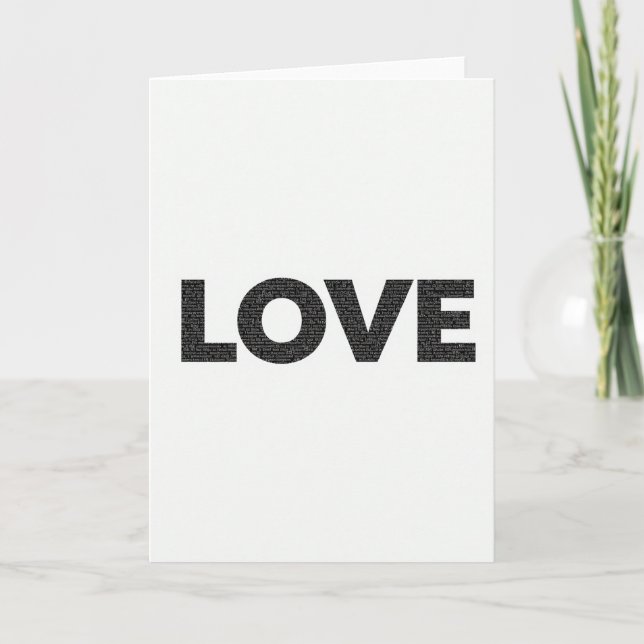 Simple Love Word Art Card (Front)