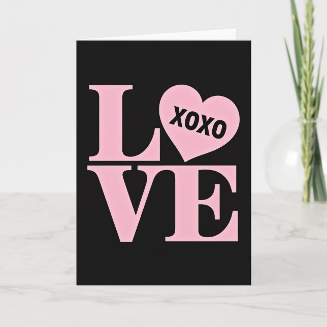 Simple Love Xoxo Heart Card (Front)