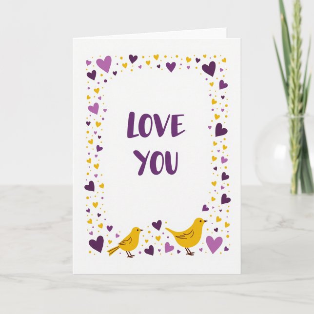 Simple Love You Bird Card (Front)
