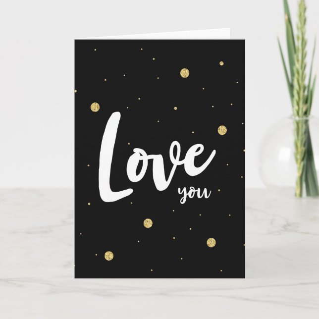 Simple Love You Black Gold Card (Front)