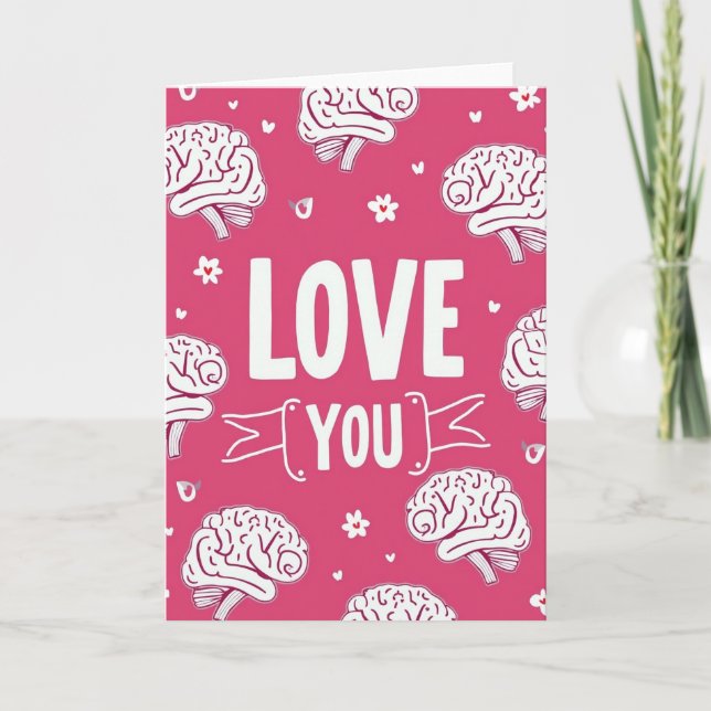 Simple Love You Brains Card (Front)