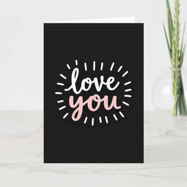 Simple Love You Burst Card (Front)