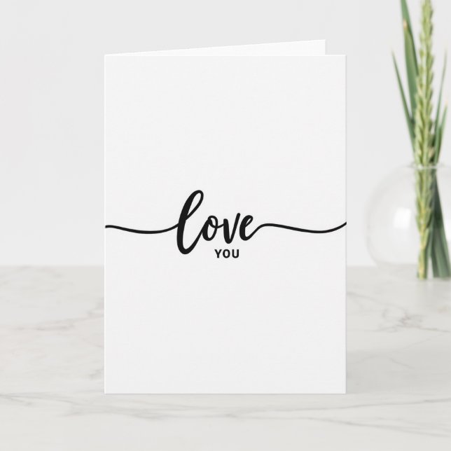 Simple Love You Calligraphy Card (Front)